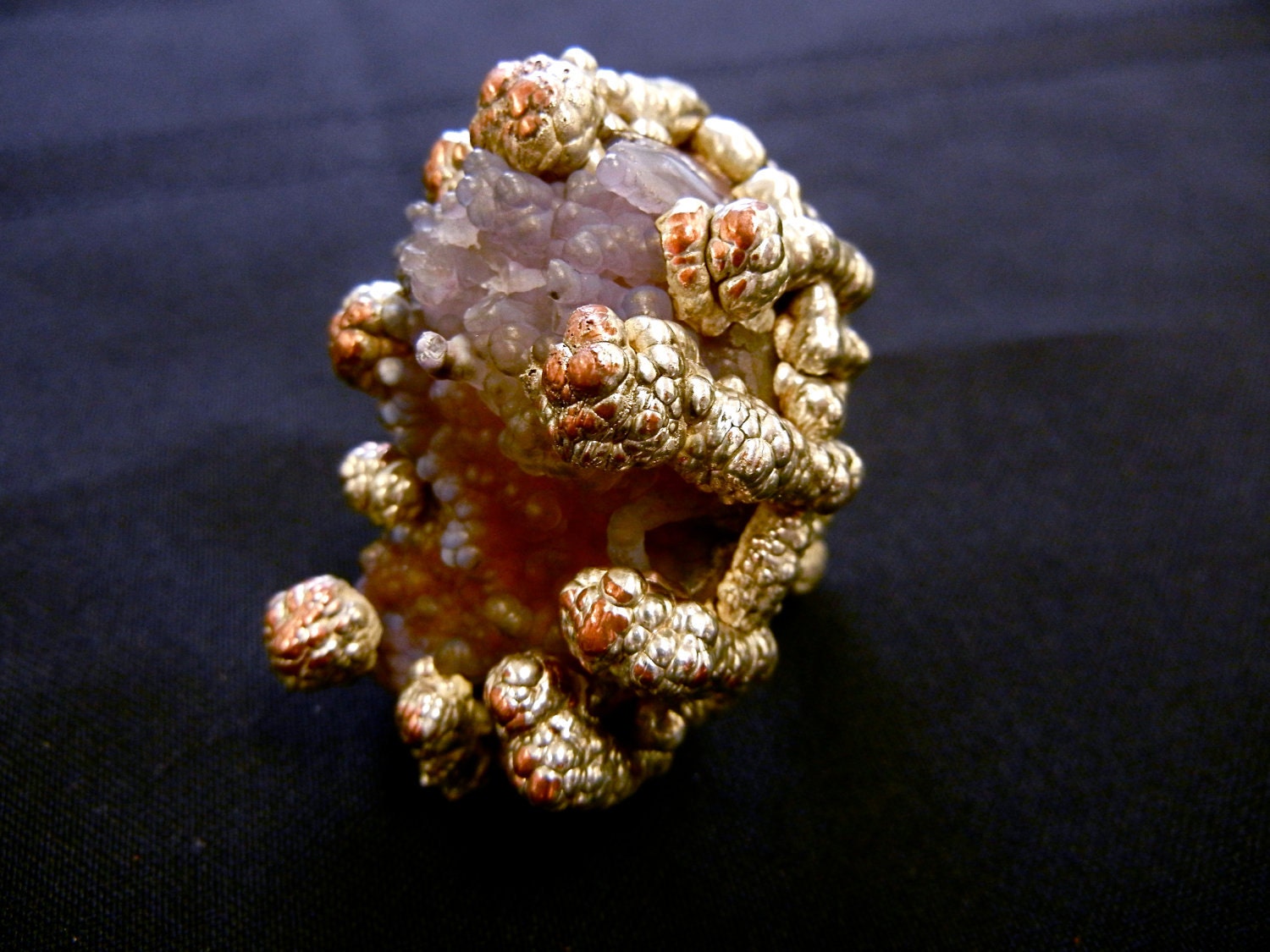 Electroformed copper/silver druzy cocktail ring PRICE REDUCED