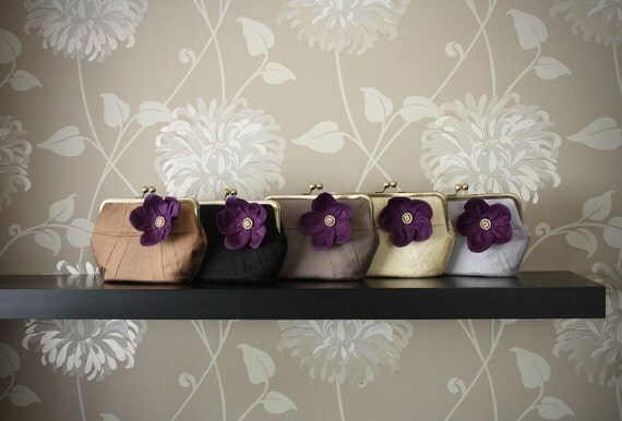 bridal party gifts... customize your own silk pleated clutches