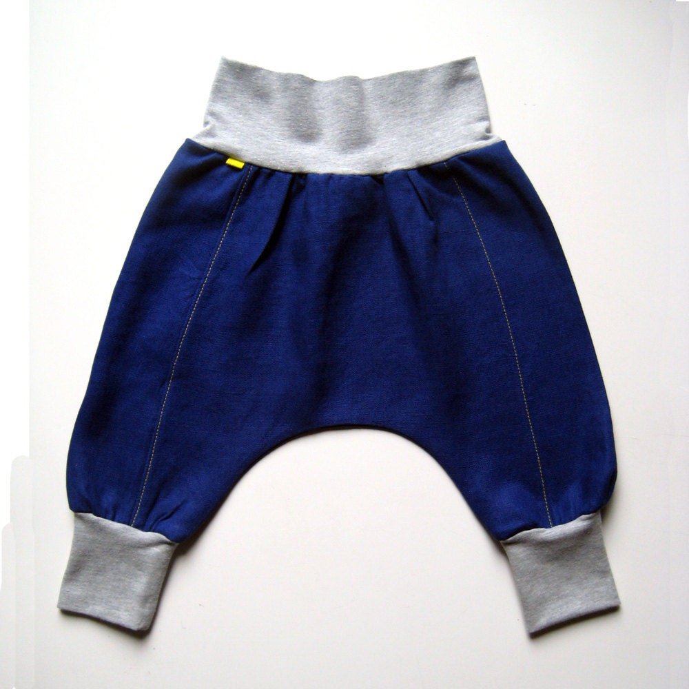 downtown aladdin pants - toddler clothing - bright blue/heather grey - 2T/3T