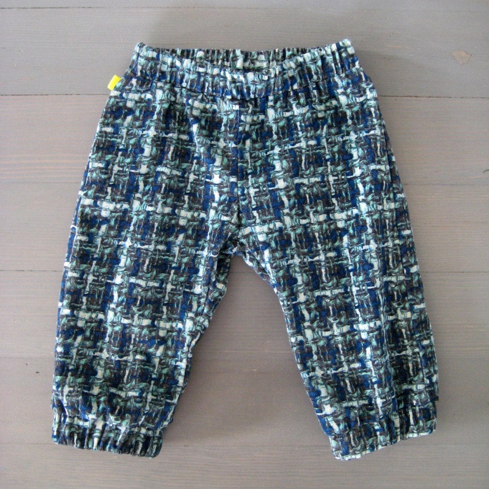 corduroy city pant - baby/toddler - blue print - unisex baby boy or girl