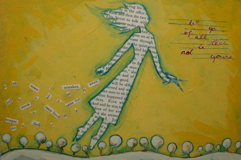 Flying Girl Cuts It Away, or Let Go of All That is Not Yours limited edition print 6/50