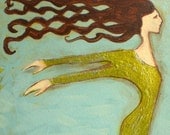Flying Girl Adapts to New Worlds, or Fish Lessons, limited edition giclee print 6/50