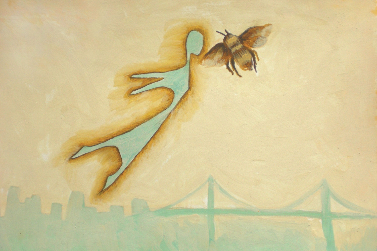 Flying Girl and the Lesson, or Bee. Limited Edition Print 2/50