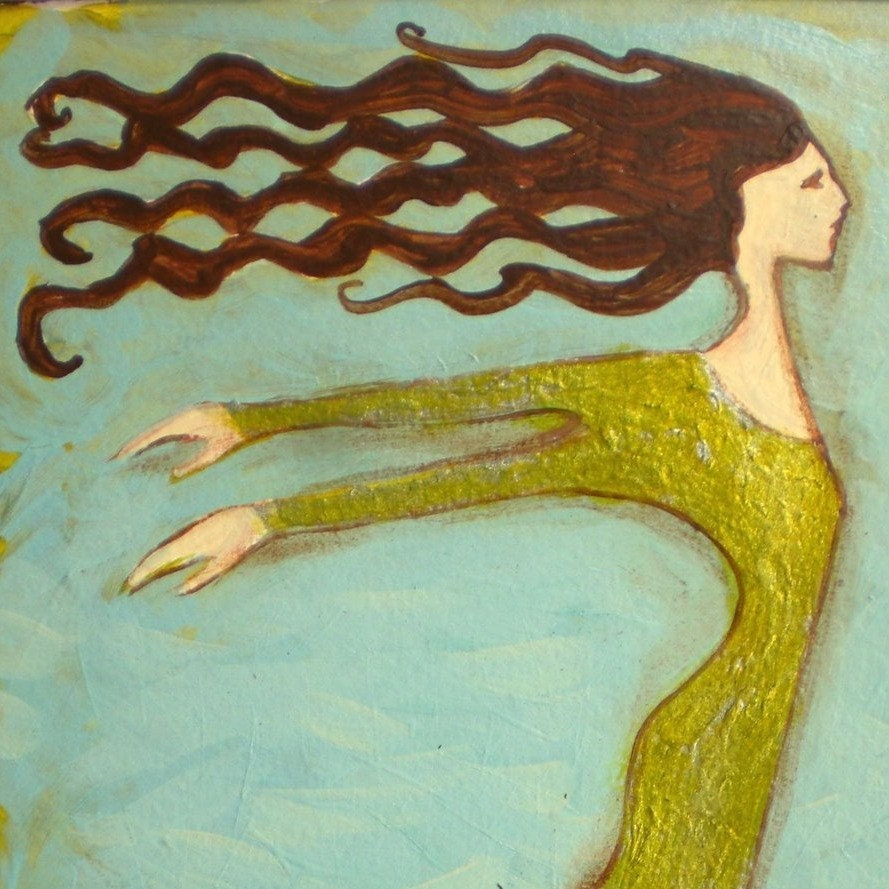Flying Girl Adapts to New Worlds, or Fish Lessons, limited edition giclee print 6/50