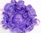 Drawstring Jewelry Pouch, Purple Dragonfly Pattern, Cotton Fabric, Inside Pockets