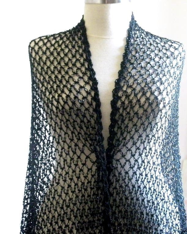 Black Shawl Crochet  Classy Extremely Fashionable winter fashion. READY TO SHIPPING