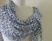 Shawl Ivory Grey Scarf Shawl Wrap Modern Chic Women Cowl Fashion Neckwarmer Crochet Trend READY TO SHIPPING