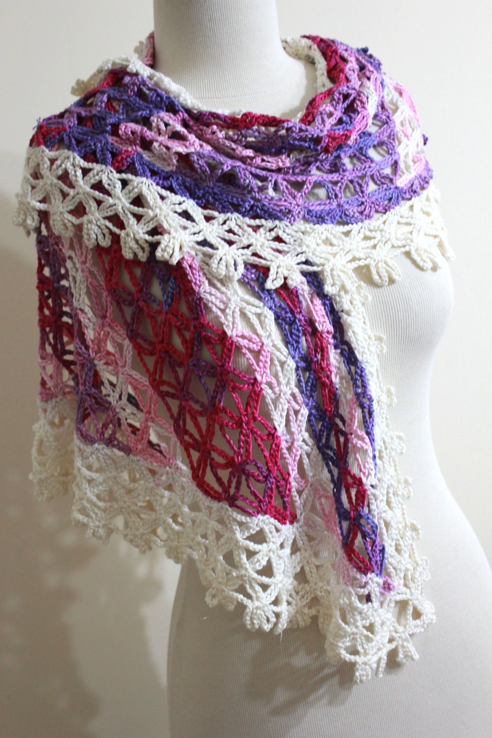 For Women's Wrap Colorful Crochet Shawl Bamboo Classy Triangle Scarf Gift For Her