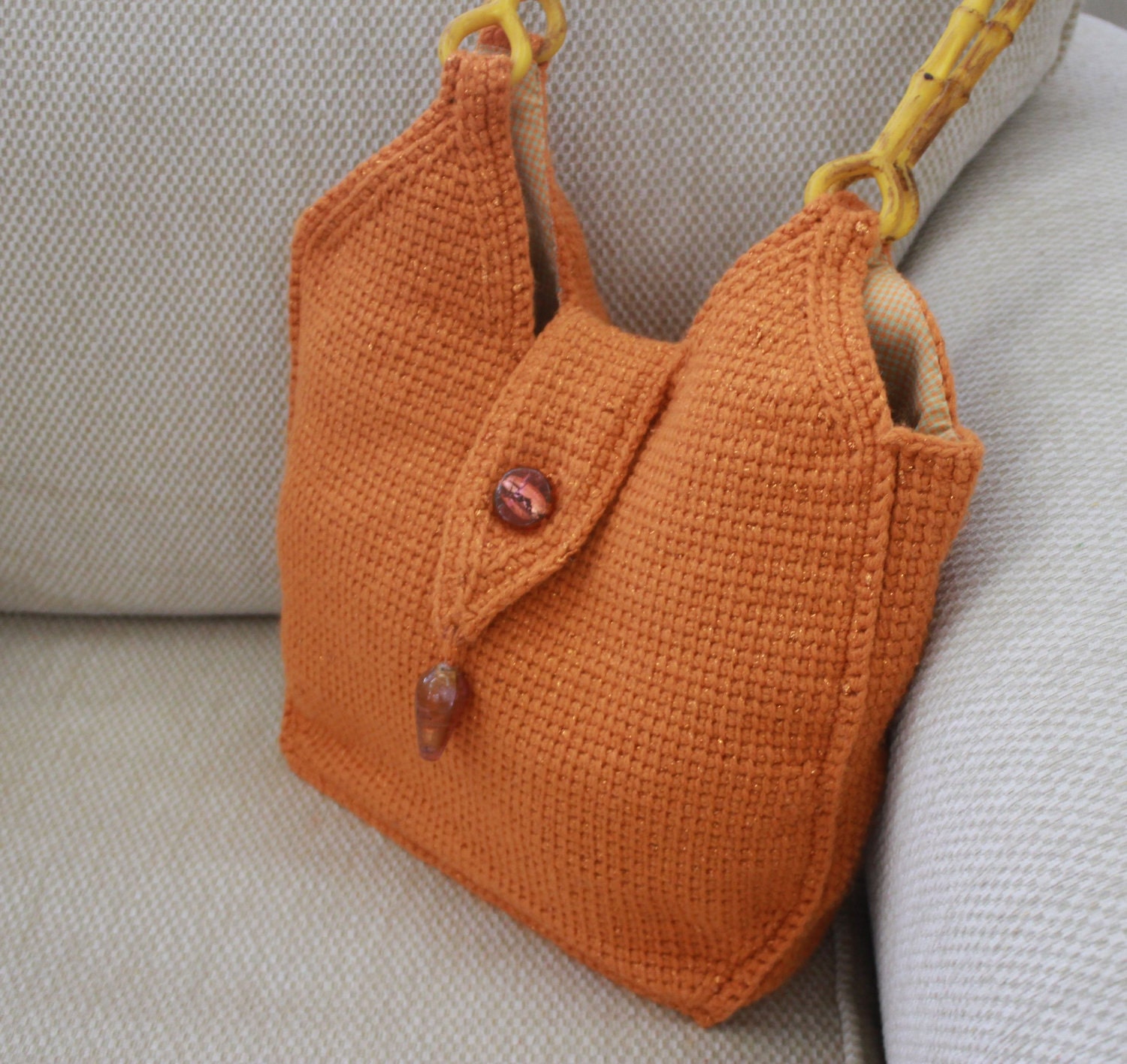 Orange Crochet Bag Spring Fashion READY TO SHIPPING