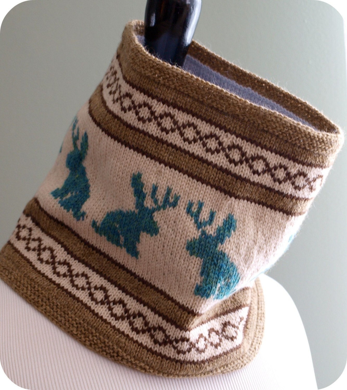 Cowichan Jackalope Cowl Knitting Pattern (PDF No Shipping)