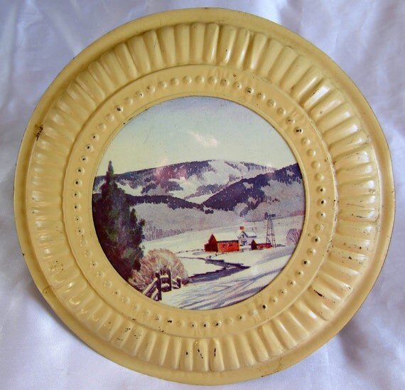 Vintage Chimney Stove Pipe Flue Cover Winter Farm Country by ddb7