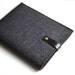iPad Sleeve - Graphite Wool Felt with Black Leather