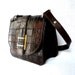 VALERIE French Vintage 60s Croc Motifs Leather Patch Handbag/Shoulderbag