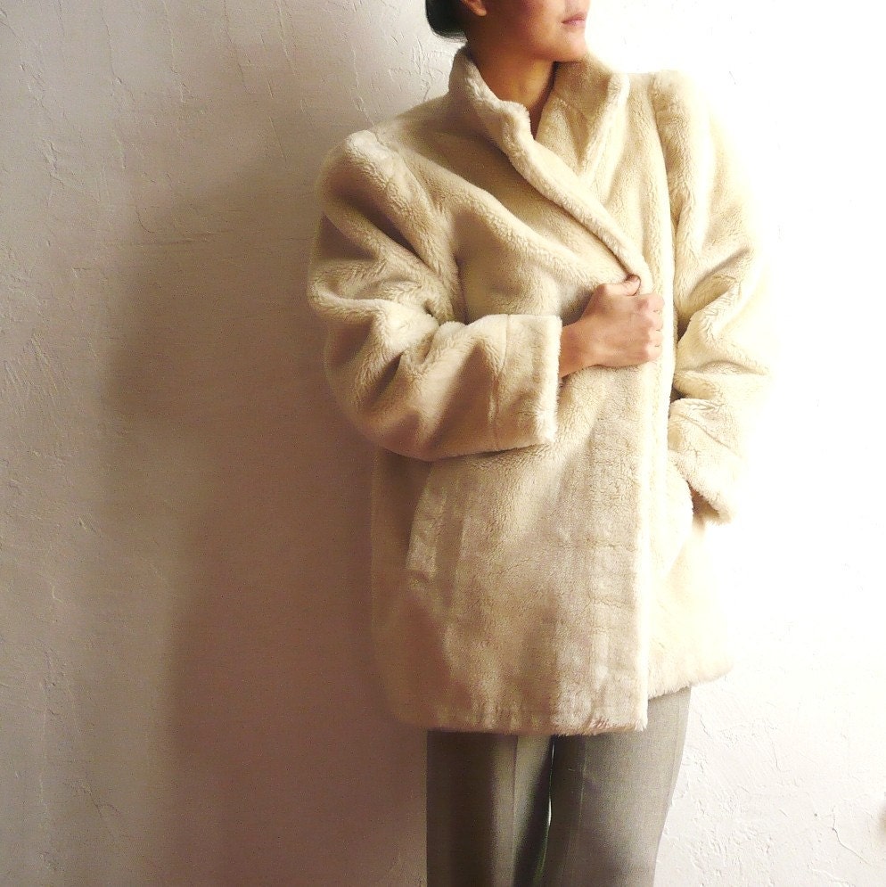French Polar Bear Faux Fur Coat by bOmode on Etsy