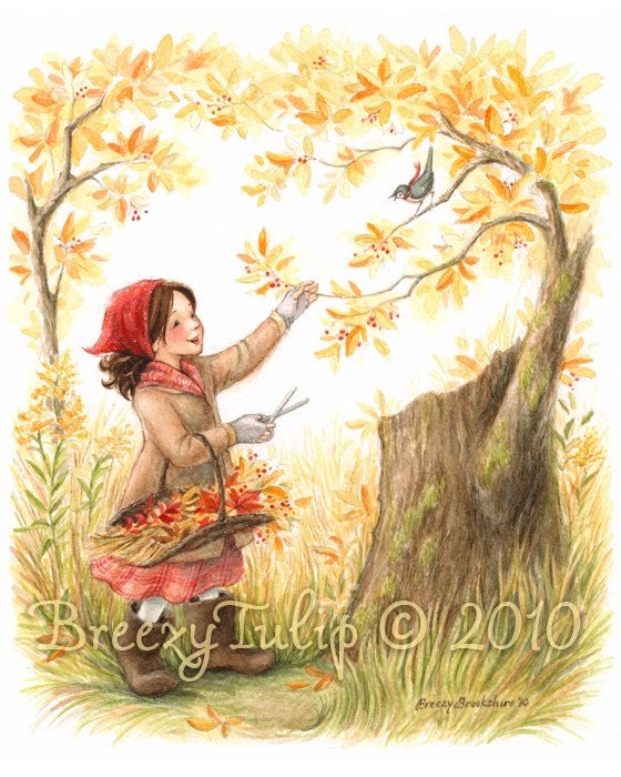 Gathering Autumn Joys - Art Print