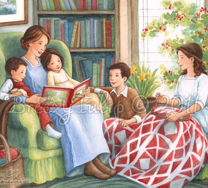Story-time with Mama - Art Print