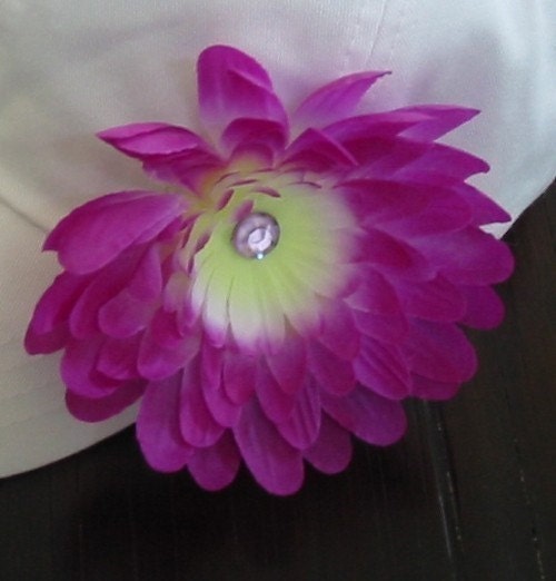 Purple Dahlia Flower Alligator Hair Clip with Gem Accent --one dollar item