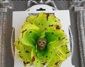 Dead Girl Decay Zombie Head Bloody Flower Barrette Clip