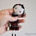 Art Doll Brooch Japanese School girl mixed media collage