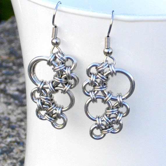 Chainmail - Champagne Bubbles for Kerry Earrings