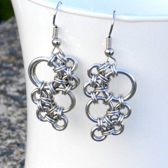 Chainmail - Champagne Bubbles for Kerry Earrings