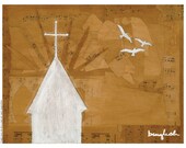 White Chapel Print by binglishART