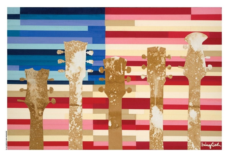 American Flag Print by binglishART