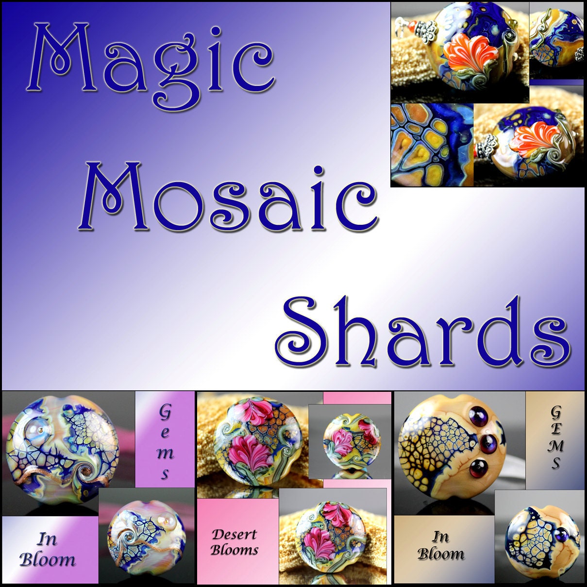 Gems In Bloom  Magic Mosaic Shards - Instant Download Lampwork Tutorial Instruction PDF