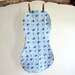 Nautical whale changing pad, natural wool backing, organic hemp absorbent layer, quilted, snap closure, portable