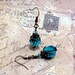 Blue Earrings - Czech Glass w Antiqued Brass - Grace