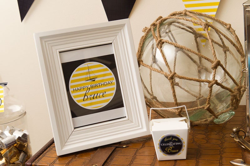 PREPPY NAUTICAL Printable Party Welcome Sign - Navy and Yellow