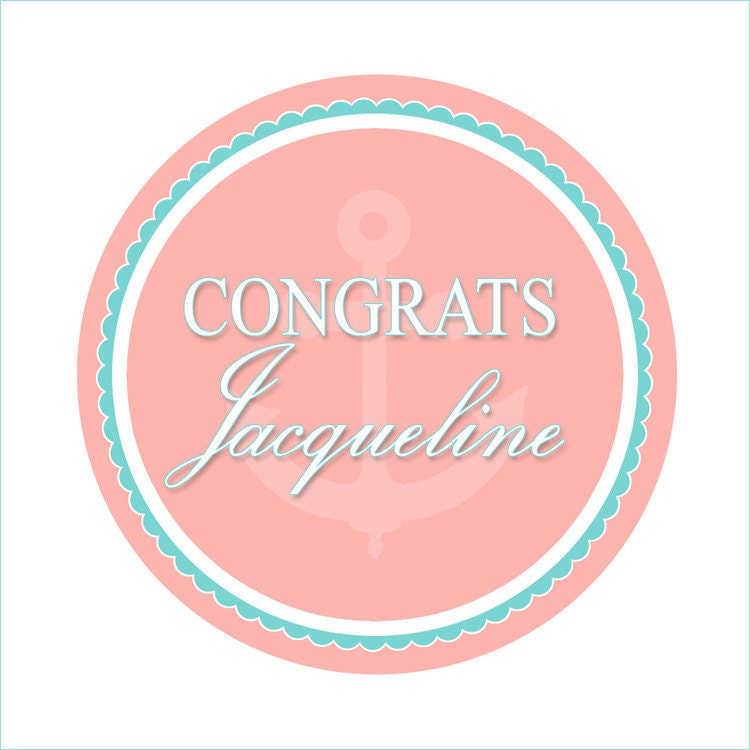 NAUTICAL ANCHOR Printable Cupcake Toppers - Aqua and Pink