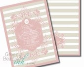 FORMAL TEA Printable Party Invitation - Pink and Gray
