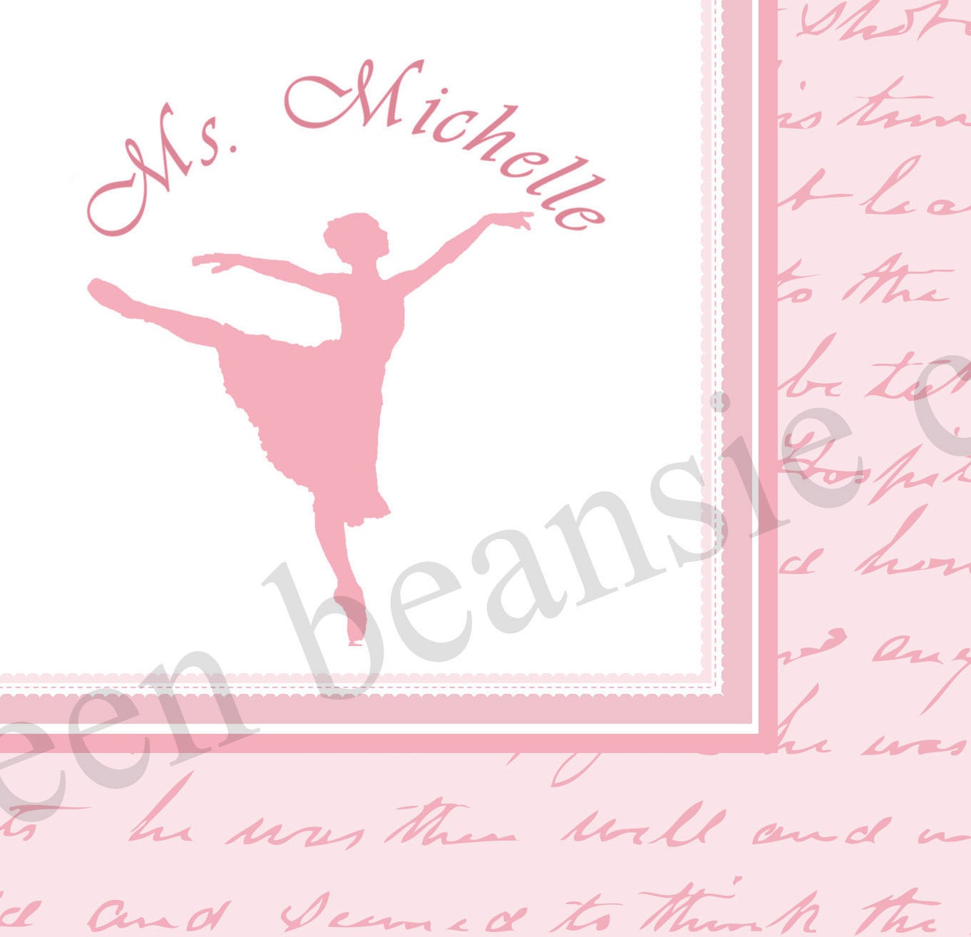 DANCE TEACHER Printable Stationary Card - 4" x 6" or 5" x 7"