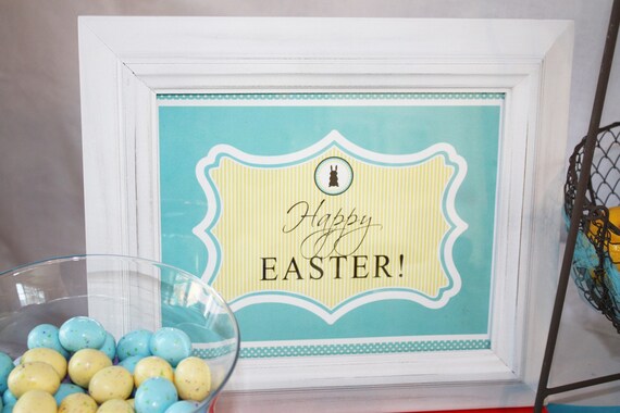 CHOCOLATE EASTER BUNNY Printable Party Decor Package Il_570xn