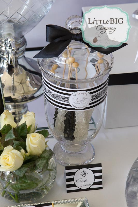 GLAM BLACK & WHITE Printable Drink Wraps or Candy Jar Labels Il_570xn