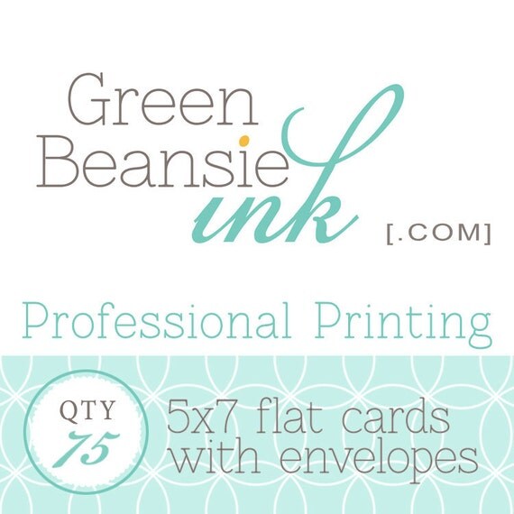 75 Professionally Printed 5x7 Flat Postcards (Plain, Pearl or Linen Finish) with Envelopes Il_570xn