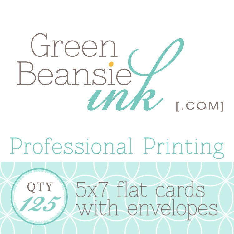 125 Professionally Printed 5x7 Flat Postcards (Plain, Pearl, Linen Finish or Recycled Paper) with Envelopes Il_570xn