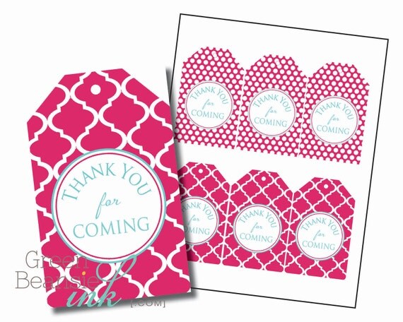 MODERN PINK Printable Gift Tags Il_570xn