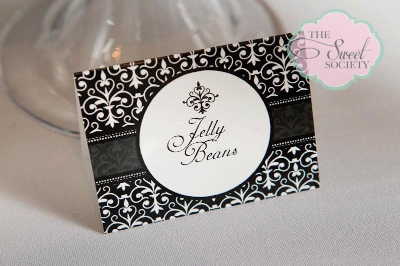 GLAM BLACK & WHITE Printable Tent Cards Il_570xn