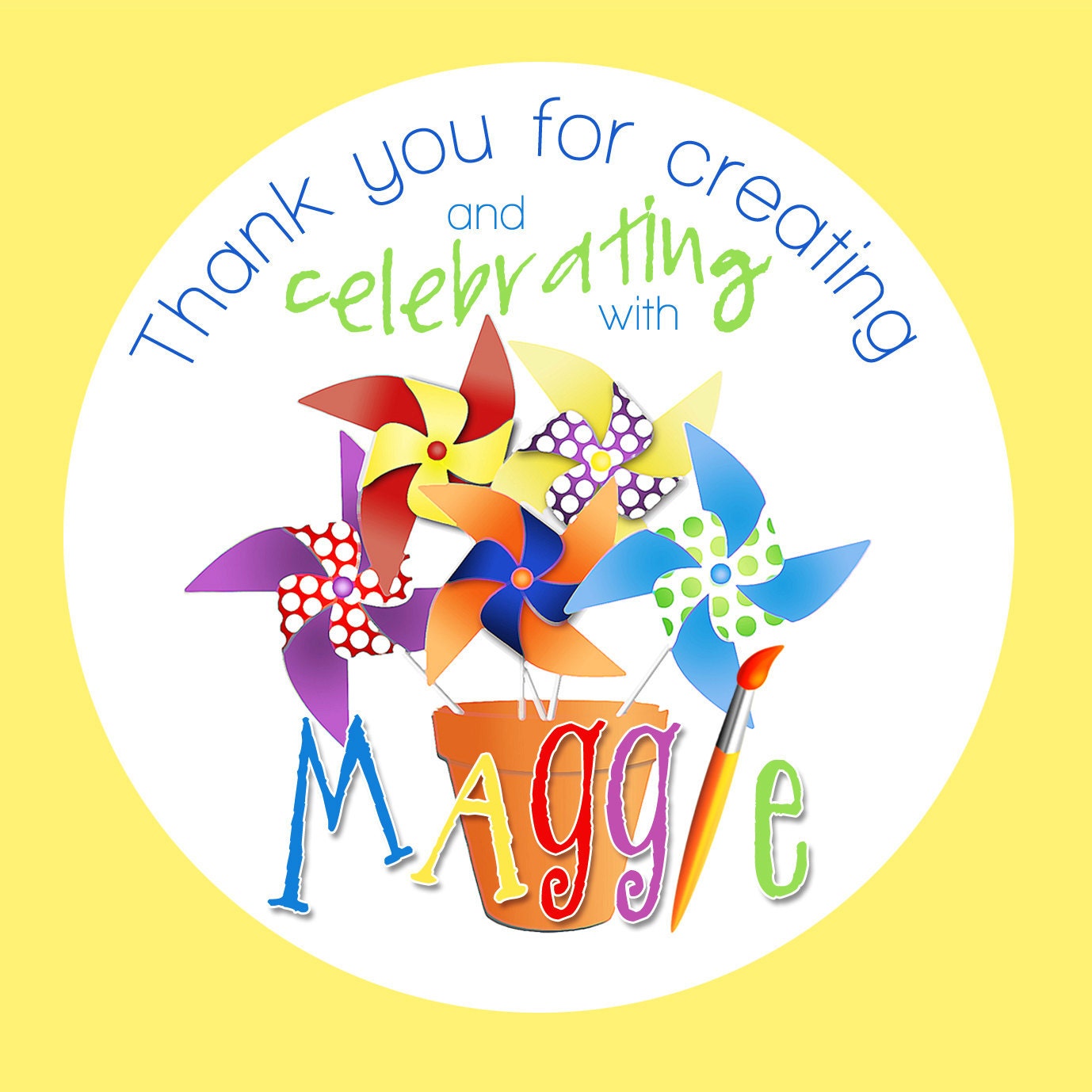 ART Party Printable Favor Tags