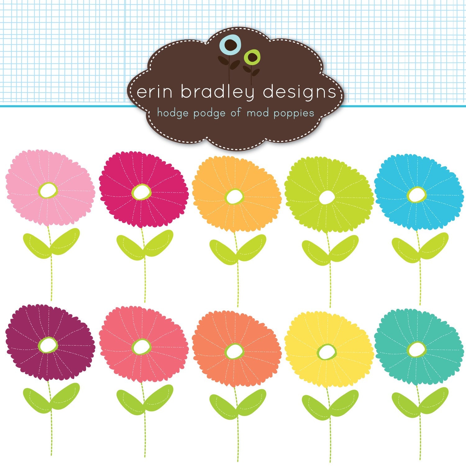 Poppy Flowers Clipart Clip Art Personal and Commercial Use Digital Designs Il_170x135