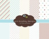 Digital Paper Pack Scrapbook Papers Personal and Commercial Use Soft Blue and Browns