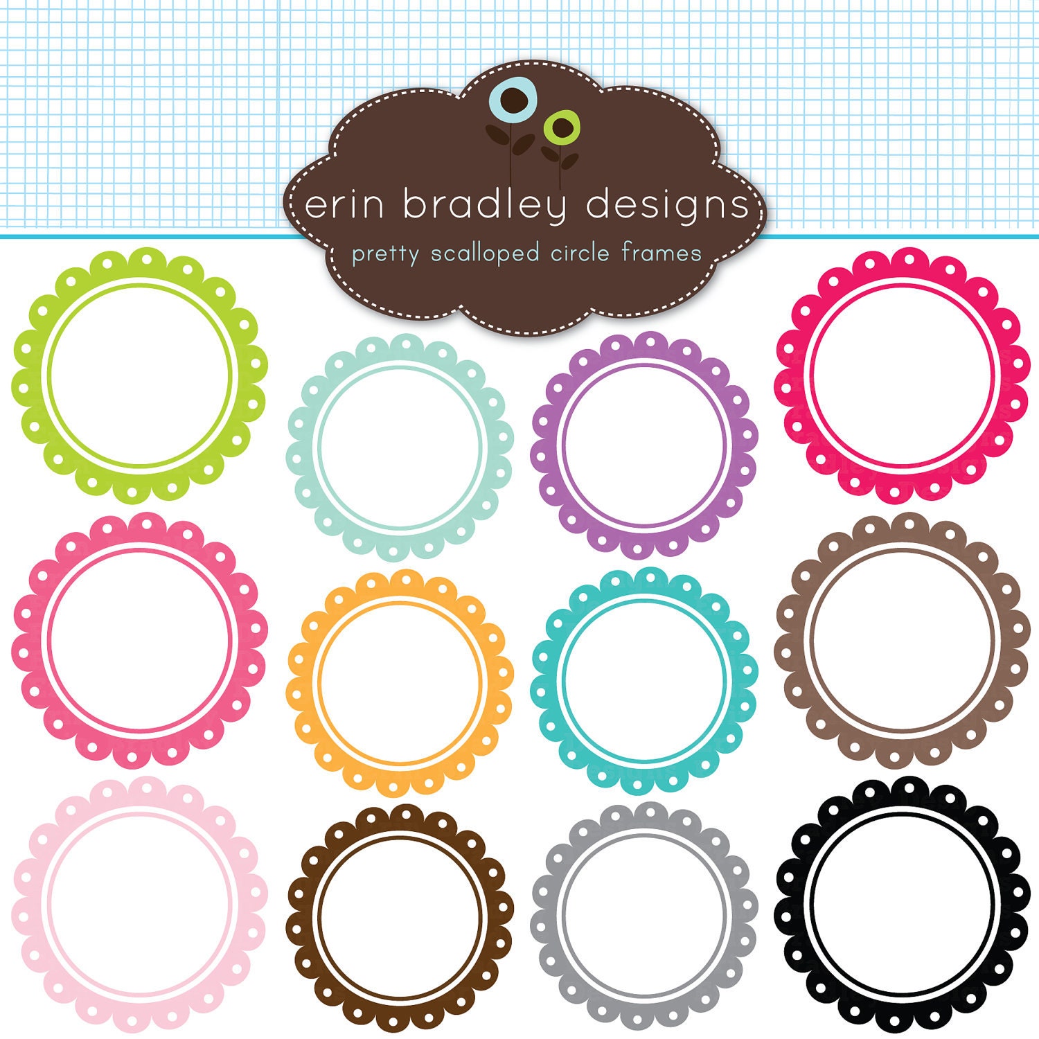 Scalloped Frames Borders Clipart Clip Art Personal & Commercial Use Digital Scrapbooking Il_170x135
