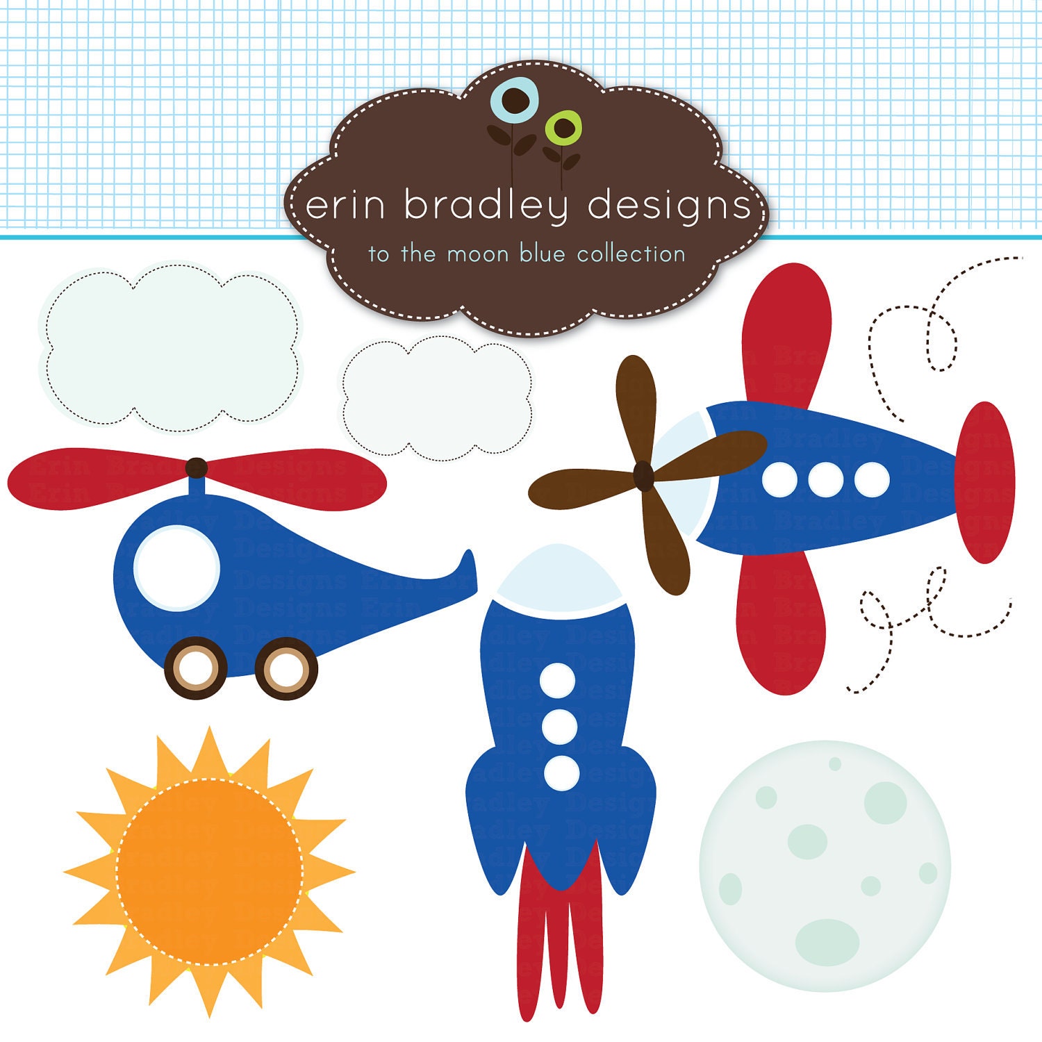 Spaceship Clipart Clip Art Tranportation Graphics Personal & Commercial Use Il_570xn