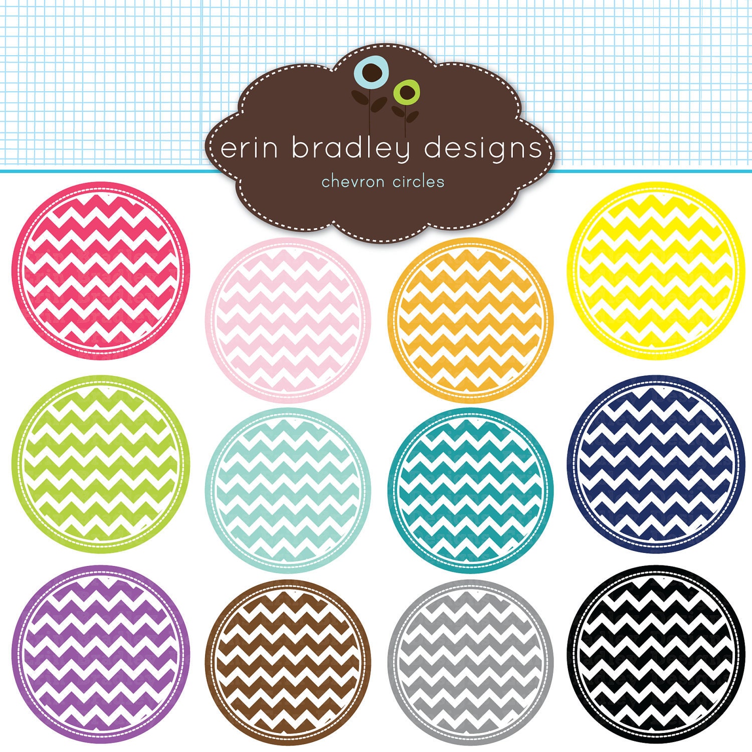 Chevron Circles Clipart Clip Art Personal & Commercial Use Il_570xn