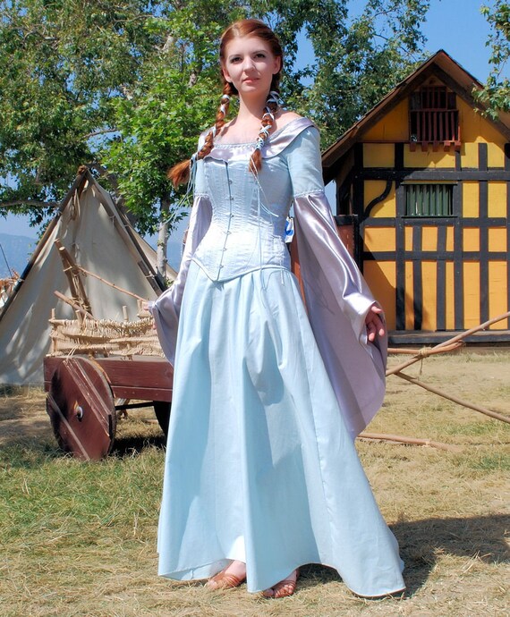 Ice Blue Medieval Gown Fantasy