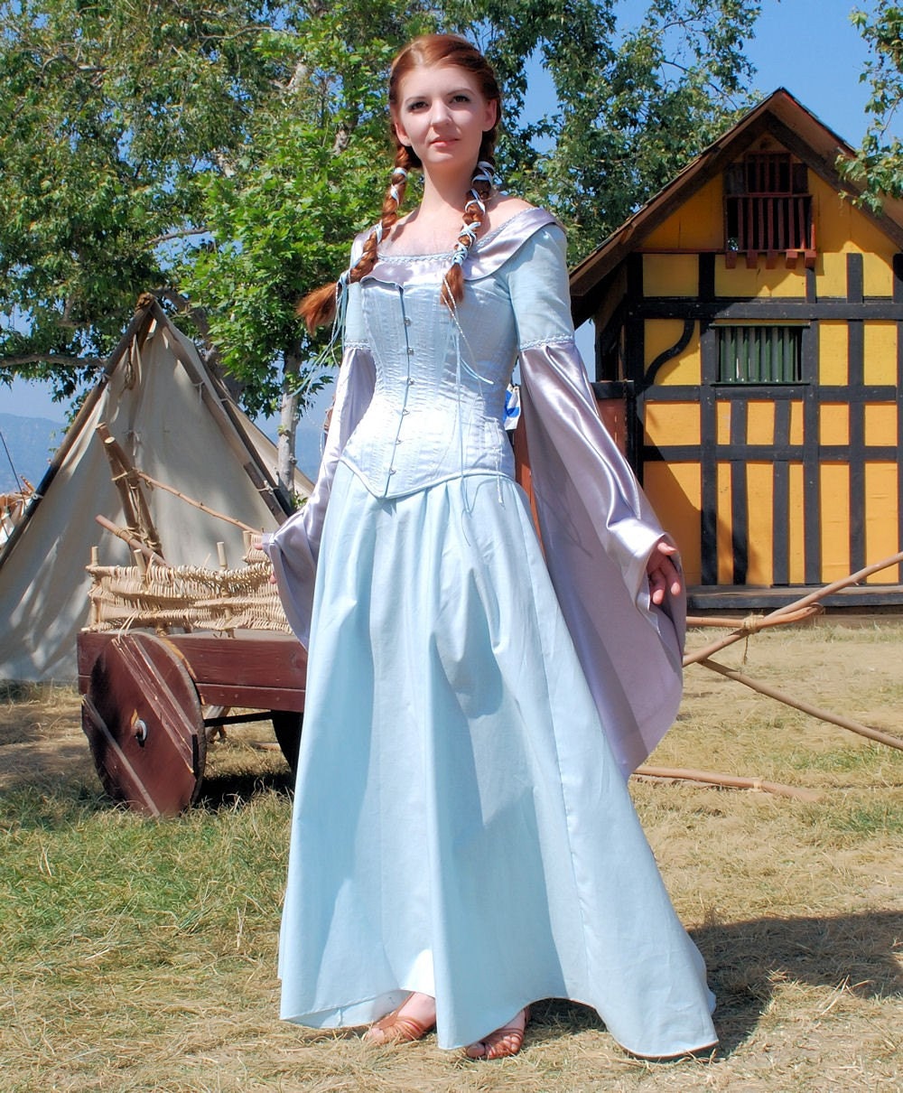 Ice Blue Medieval Gown Fantasy