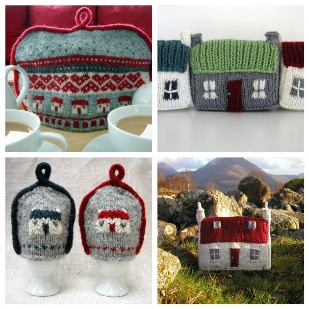 Instant Download PDF Home Sweet Home Red Roof Knitting Collection x4 Patterns