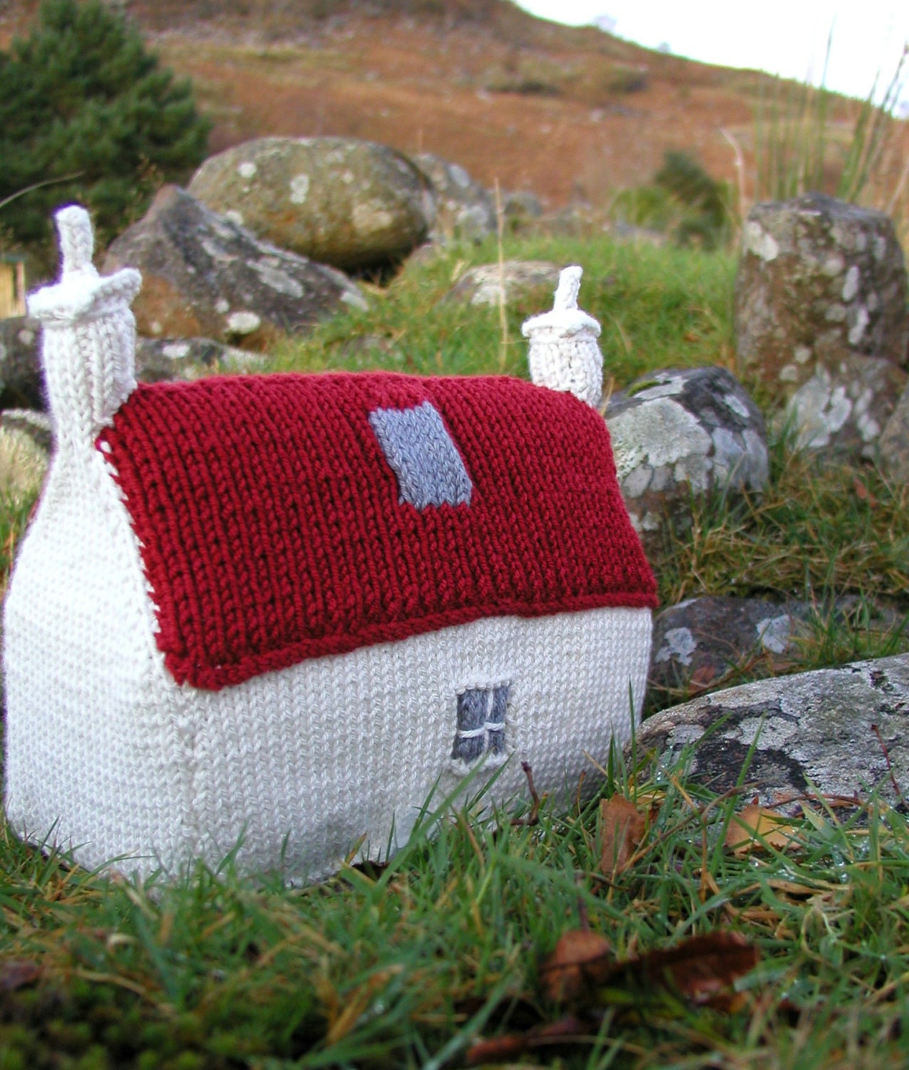 Instant Dowload PDF Knitting Pattern Red Roof Croft House